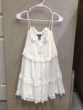 Rue21 White Ruffled Boho Sundress